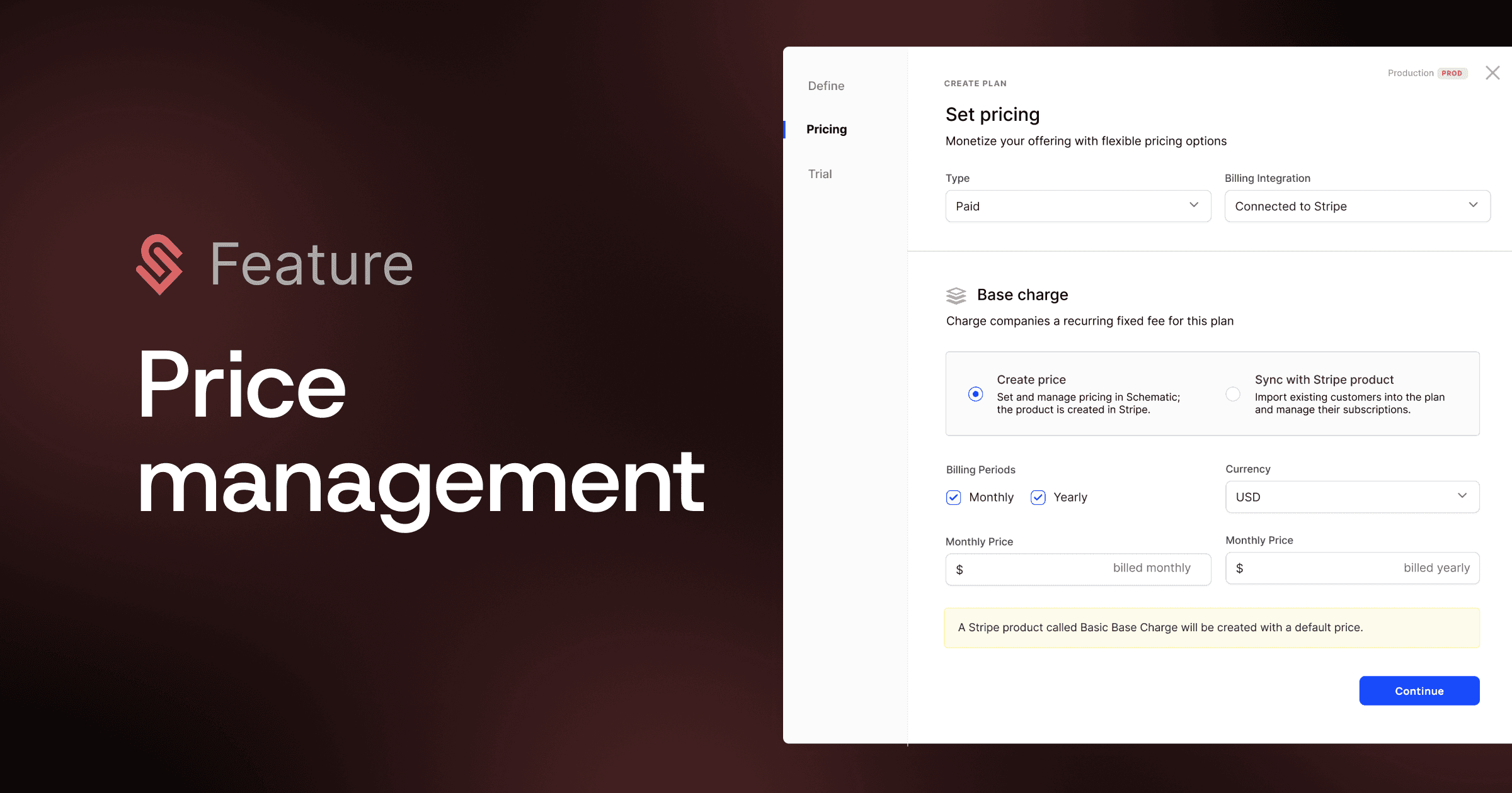 Manage prices in Schematic
