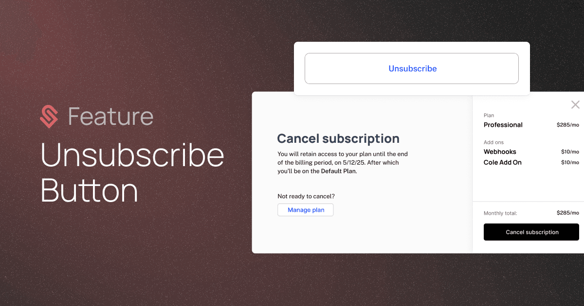 Unsubscribe button