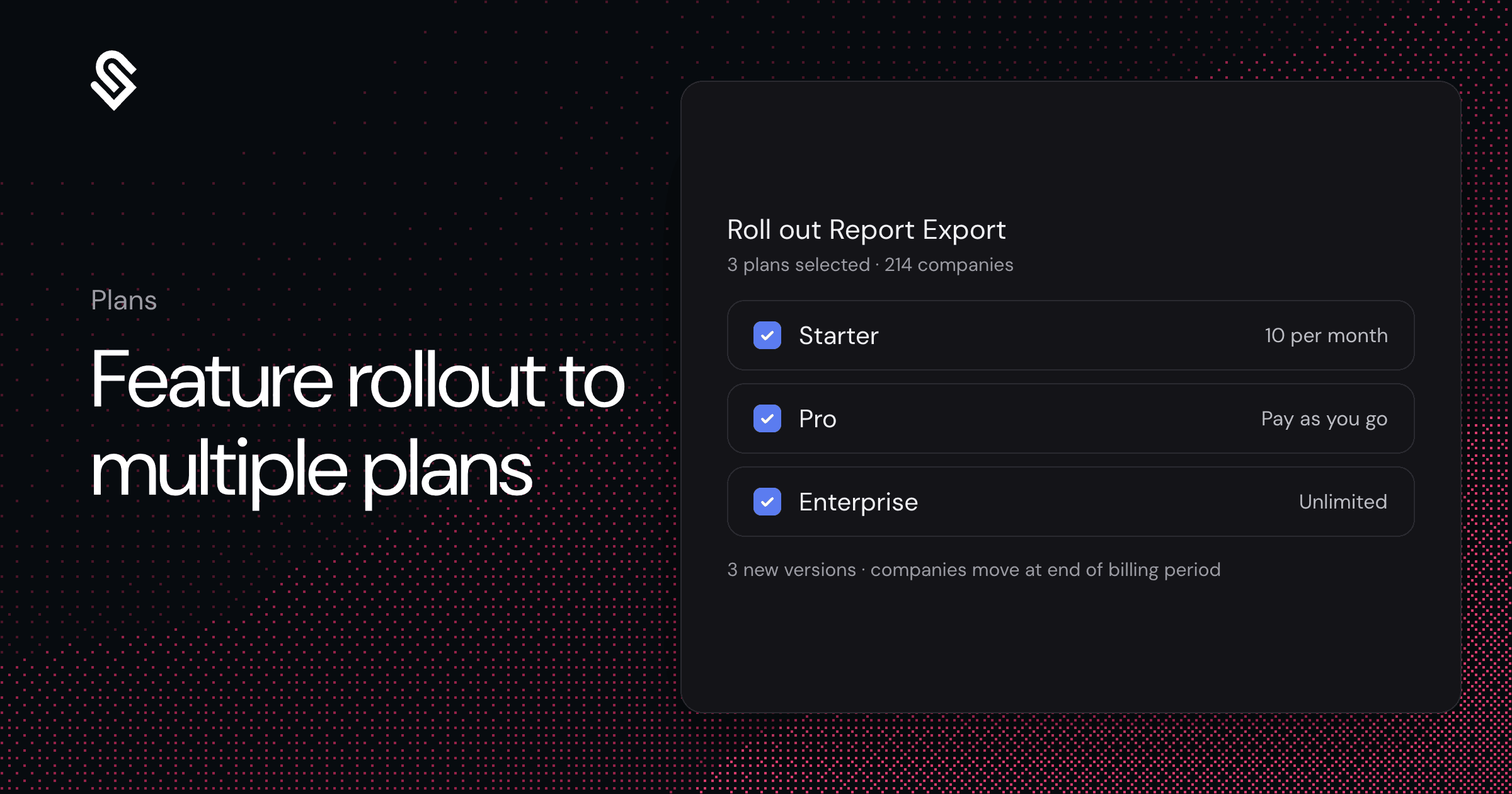 Feature Rollout to Multiple Plans